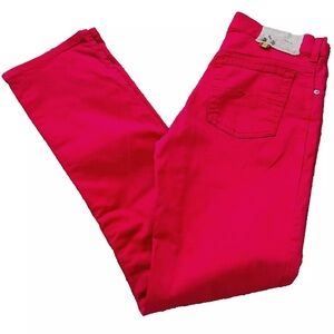 Cimarron Red Stretch Pants Straight Size 28Spain Pockets Zip Vintage